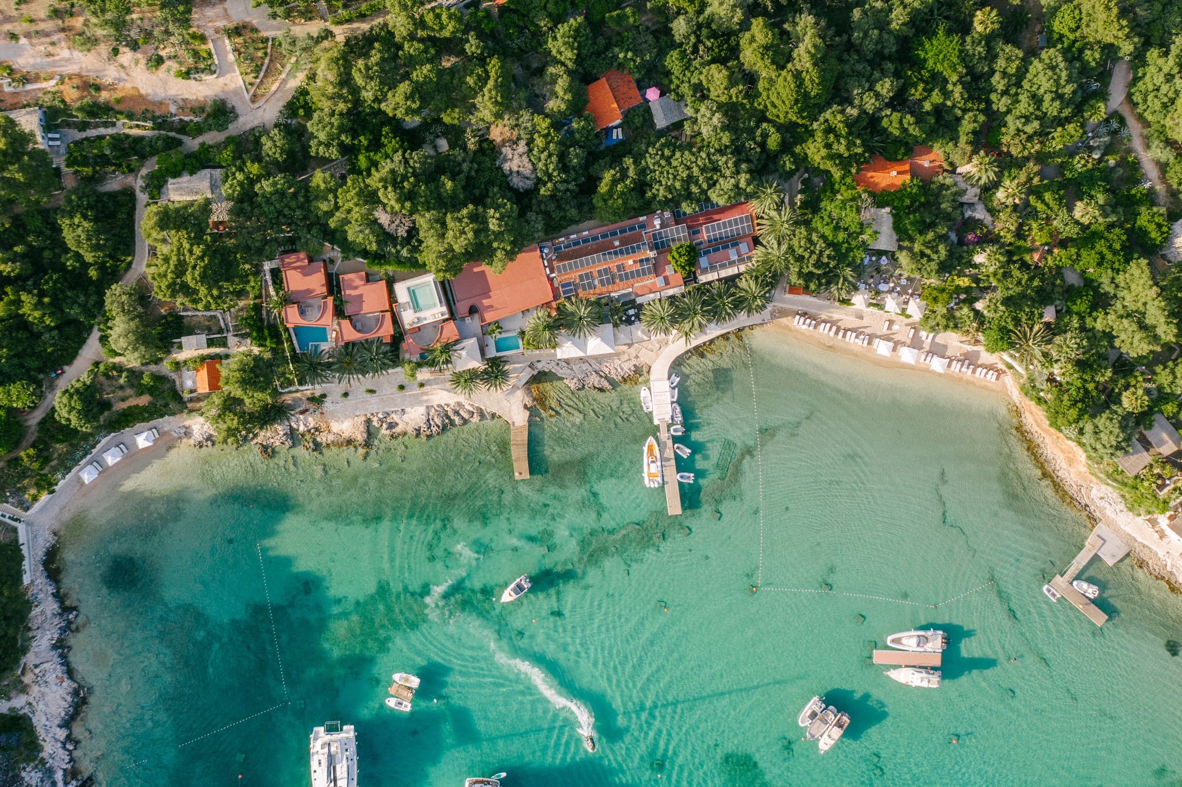 Die vier Residenzen von Zori Timeless über der Bucht Vinogradišće, zwei Minuten den Weg hinauf vom Zori Restaurant, Palmižana